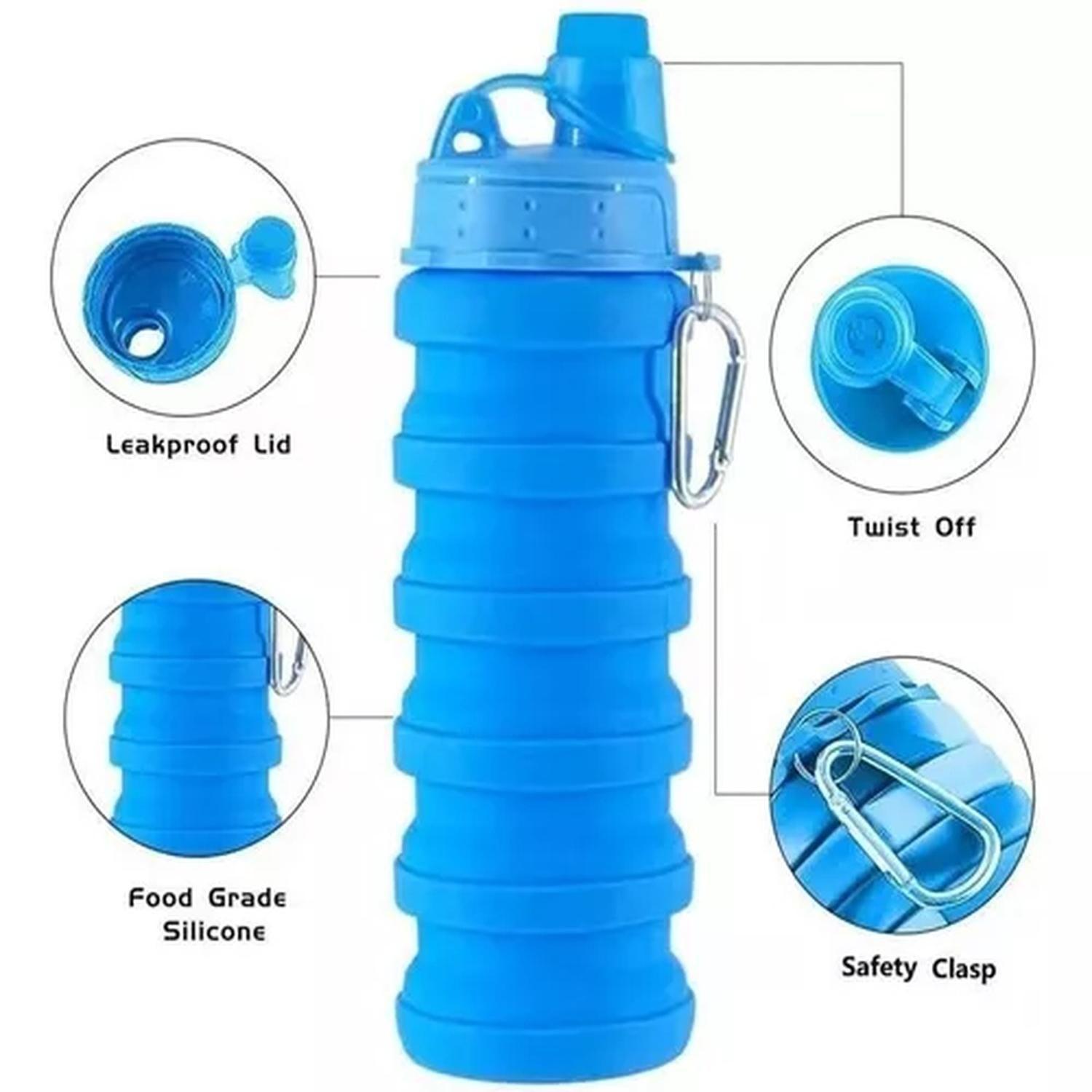 Botella Deportiva Silicona Plegable 250/500cc Anti Fuga Gym-1