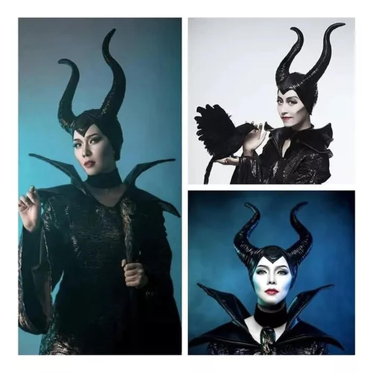 Cuernos Malefica Diadema Disfraz Halloween Mascaras Latex-8