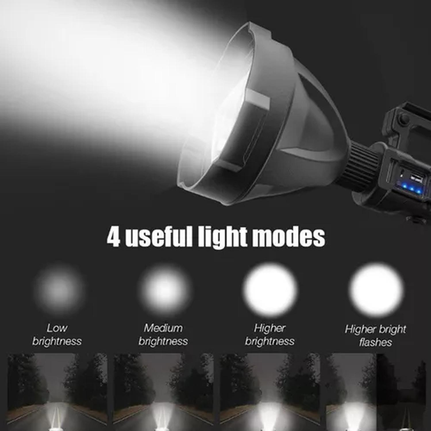 Foco Linterna Led Gigante Alcance 1200 Mt Usb-3