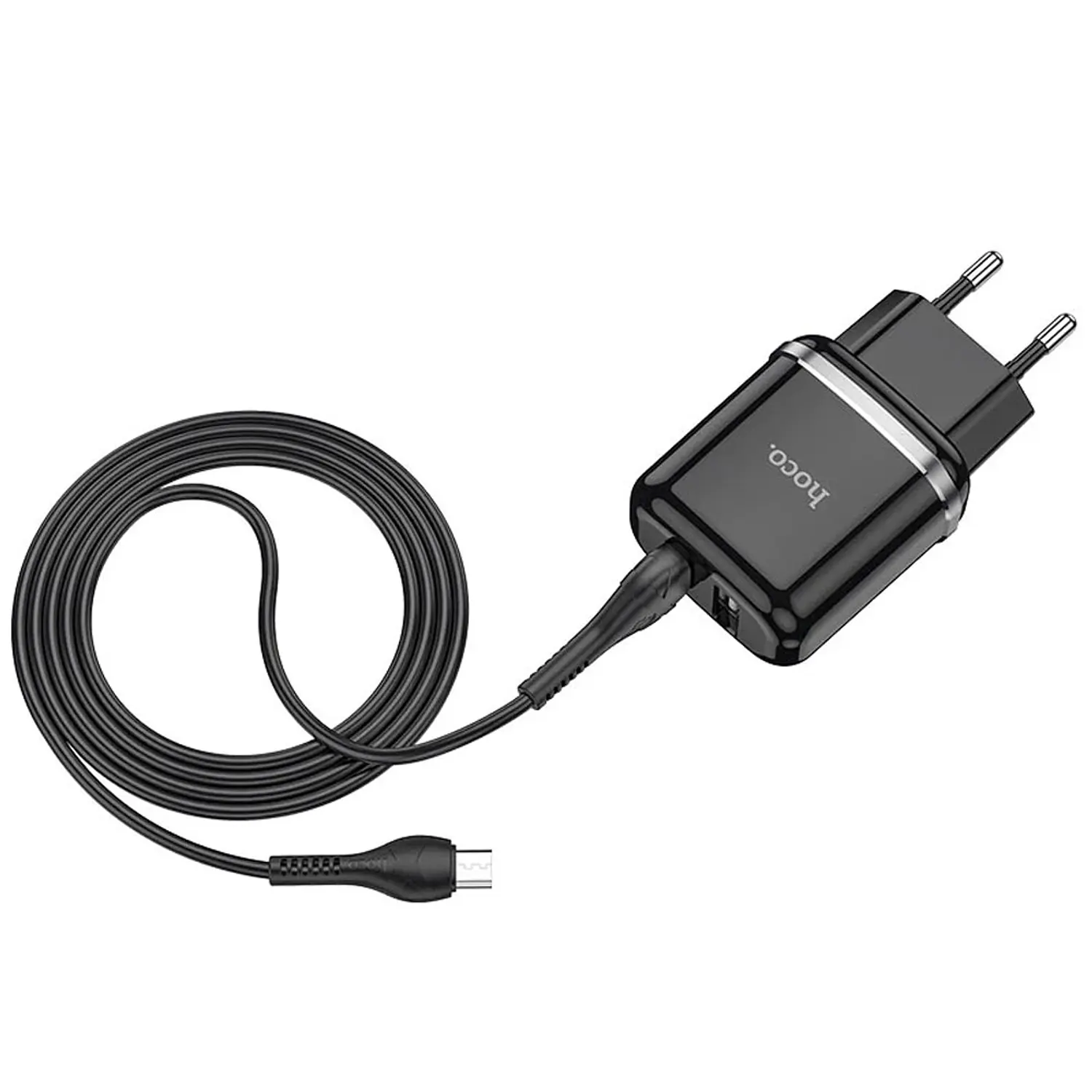 CARGADOR CON CABLE HOCO N4 - DOBLE PUERTO SET MICRO - USB-0