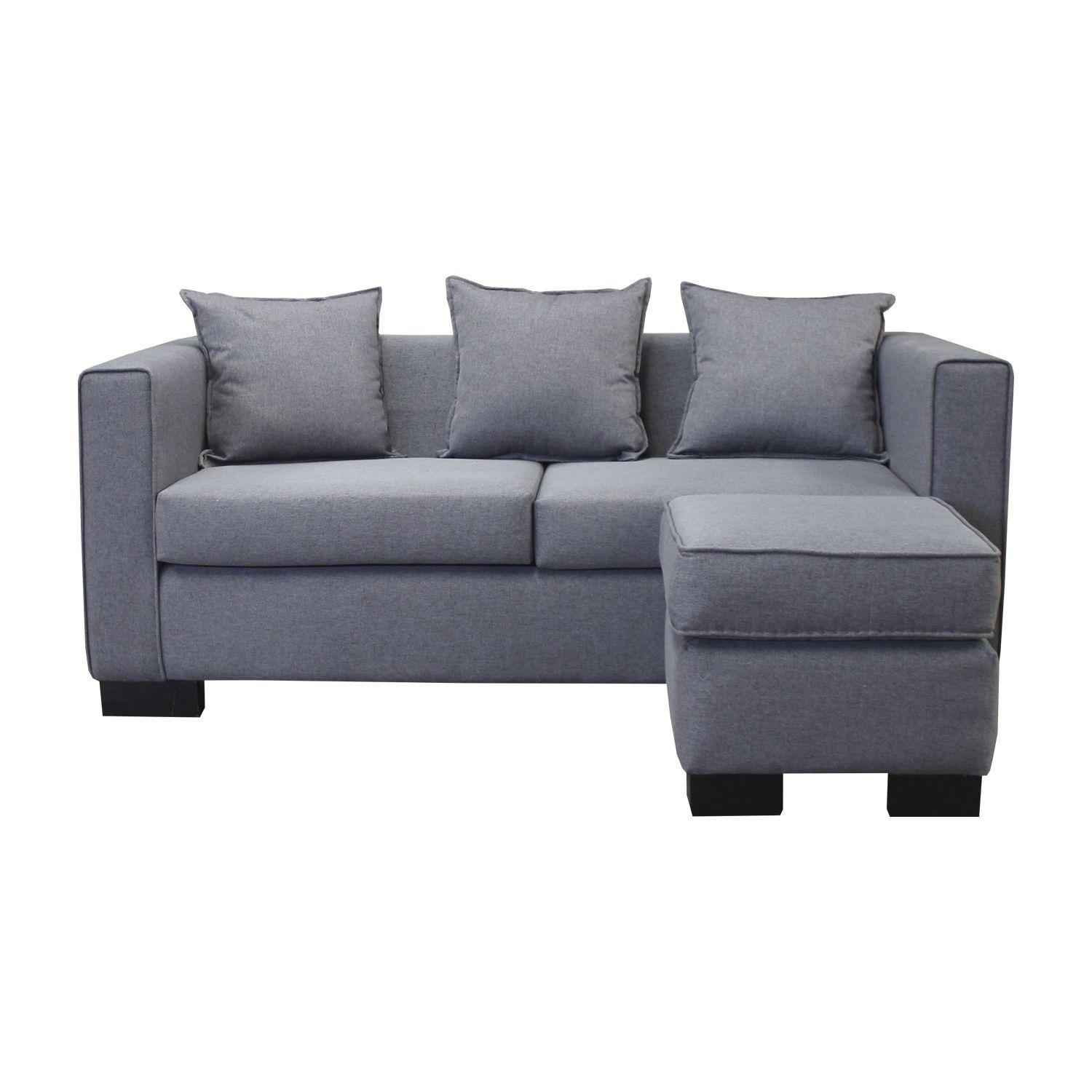 Sofá + Pouff Avanti 3 Cuerpos Color Gris-0