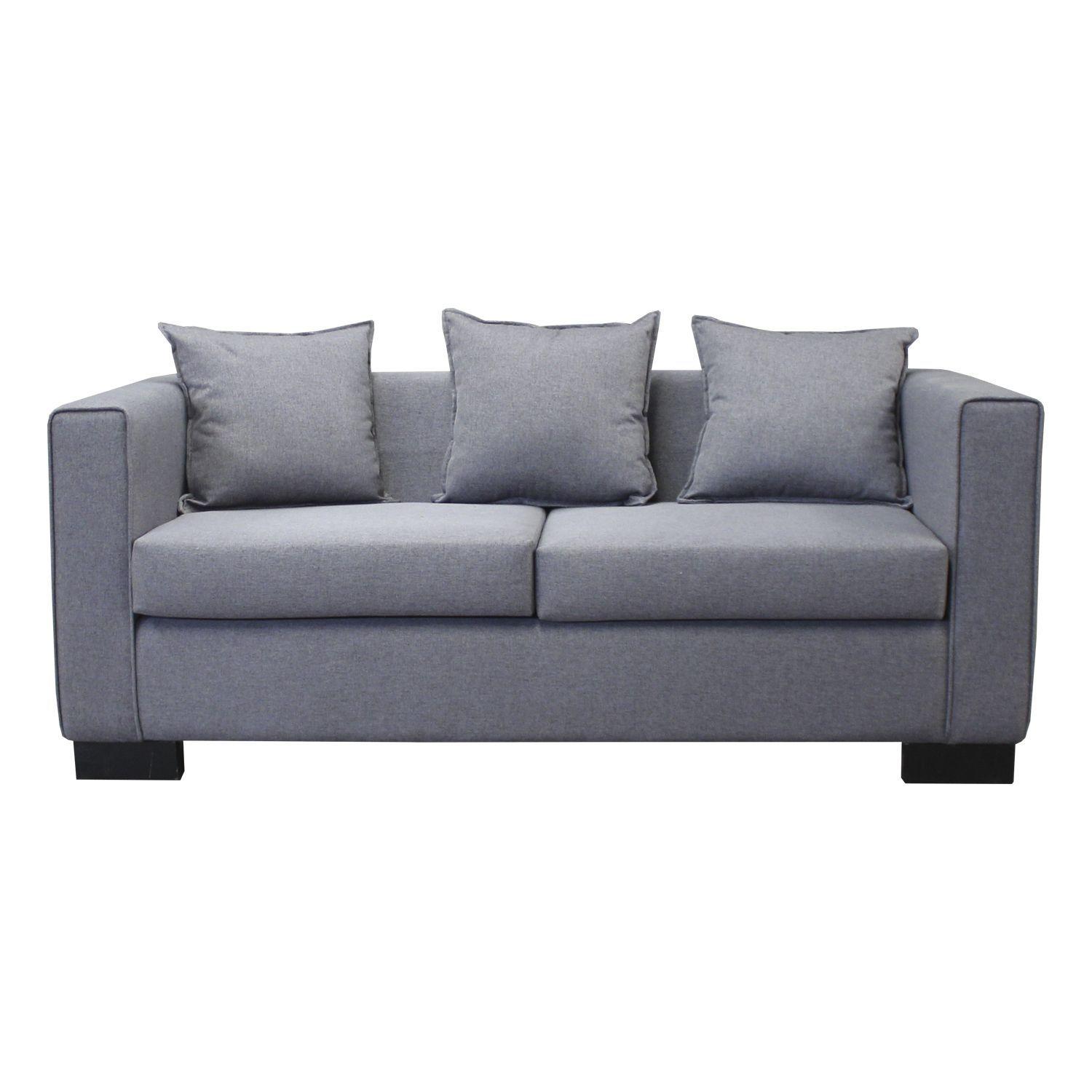 Sofá + Pouff Avanti 3 Cuerpos Color Gris-2