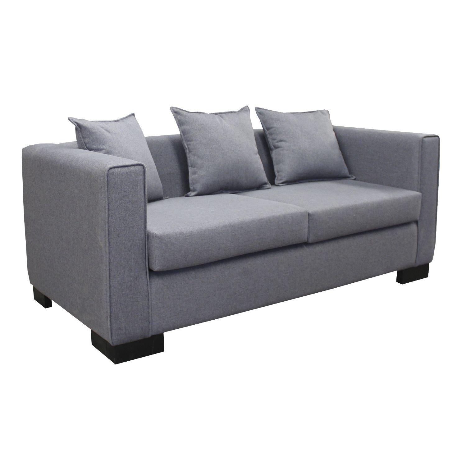 Sofá + Pouff Avanti 3 Cuerpos Color Gris-3