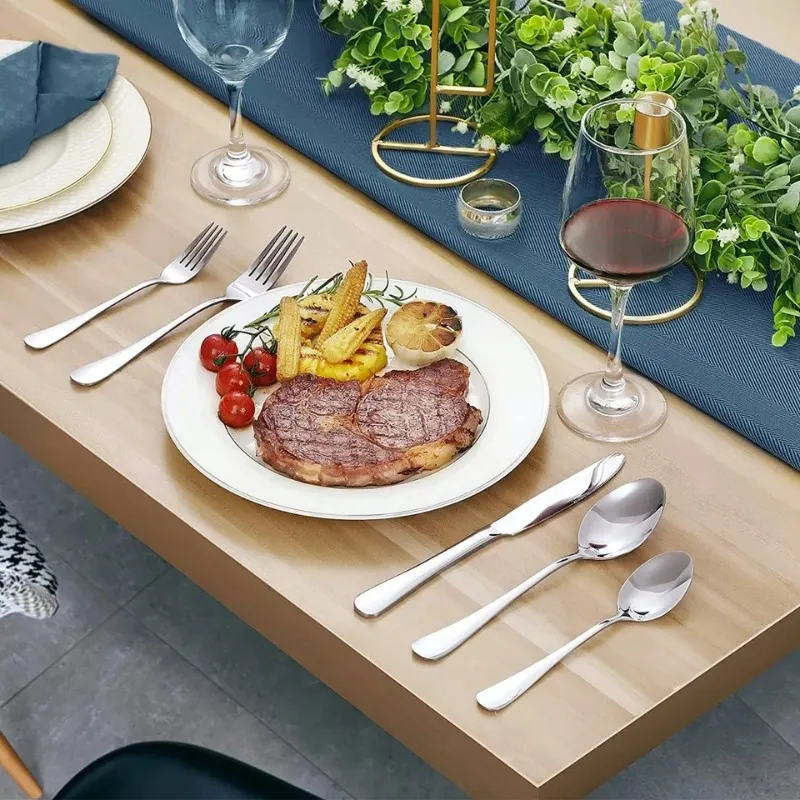 Set 48 Piezas Cubiertos Cuchillería Acero Inoxidable Plateado -3