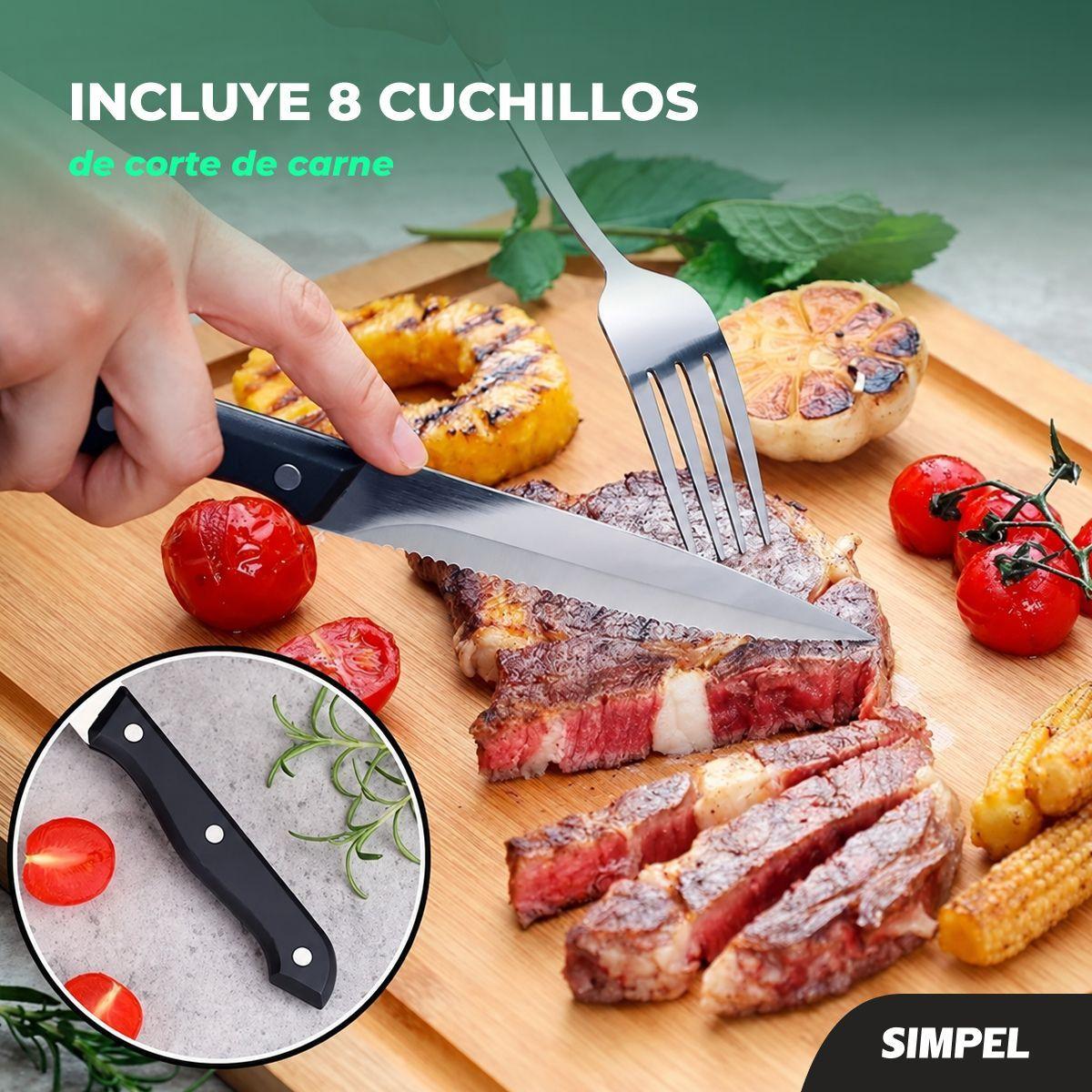 Set 48 Piezas Cubiertos Cuchillería Acero Inoxidable Plateado -7