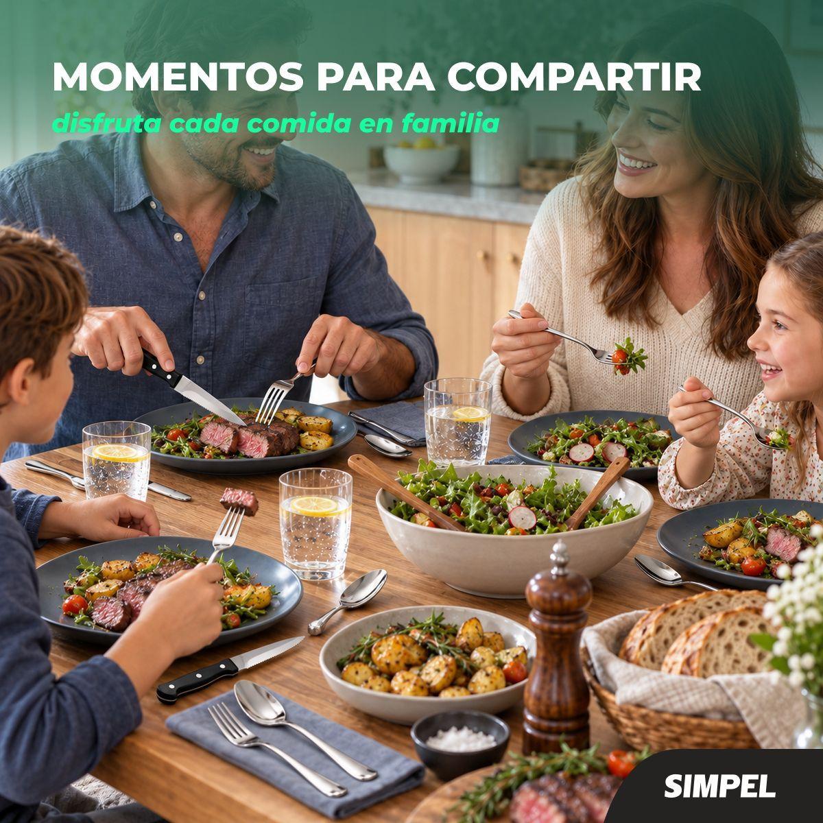 Set 48 Piezas Cubiertos Cuchillería Acero Inoxidable Plateado -8