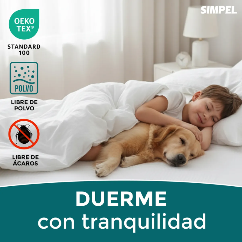 Cubrecolchon Impermeable Bamb Soft Simpel 2 Plazas King Blanco Rayas-5