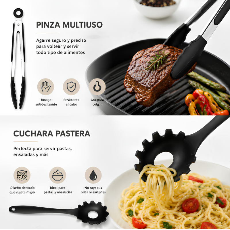 Set 4 Piezas Utensilios De Cocina De Silicona Antiadherentes-7