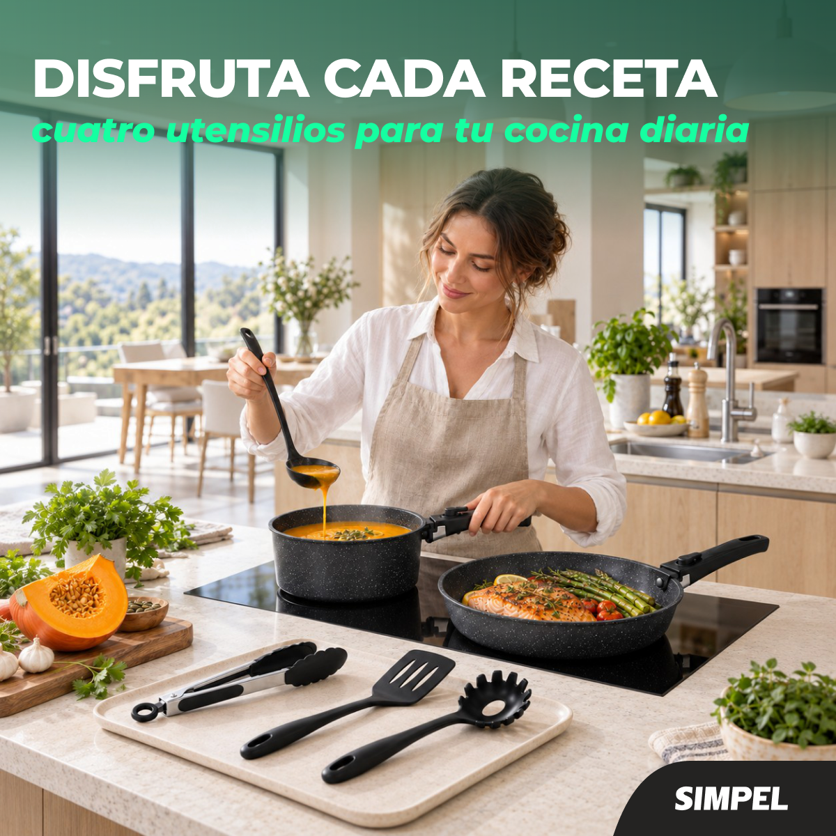 Set 4 Piezas Utensilios De Cocina De Silicona Antiadherentes-7