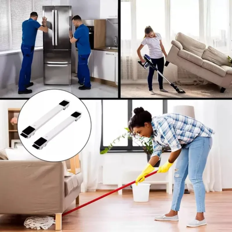 Base Móvil Ajustable Soporte Con Ruedas Para Lavadora Nevera -6