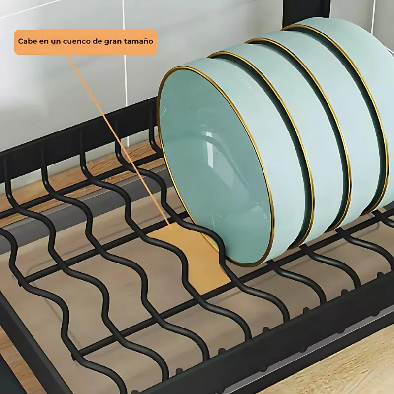 Secador Escurridor De Loza 2 Niveles Organizador De Cocina-4