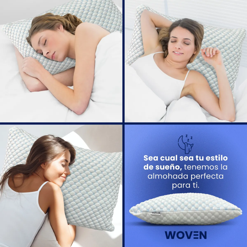 Almohada Viscoel stica Refrescante Woven Altura Ajustable Blanco-5