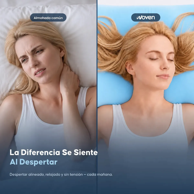 Almohada Cervical Ortopédica Woven Memory Foam Ultra Suave Cloudalign Azul-2