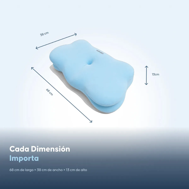 Almohada Cervical Ortopédica Woven Memory Foam Ultra Suave Cloudalign Azul-7