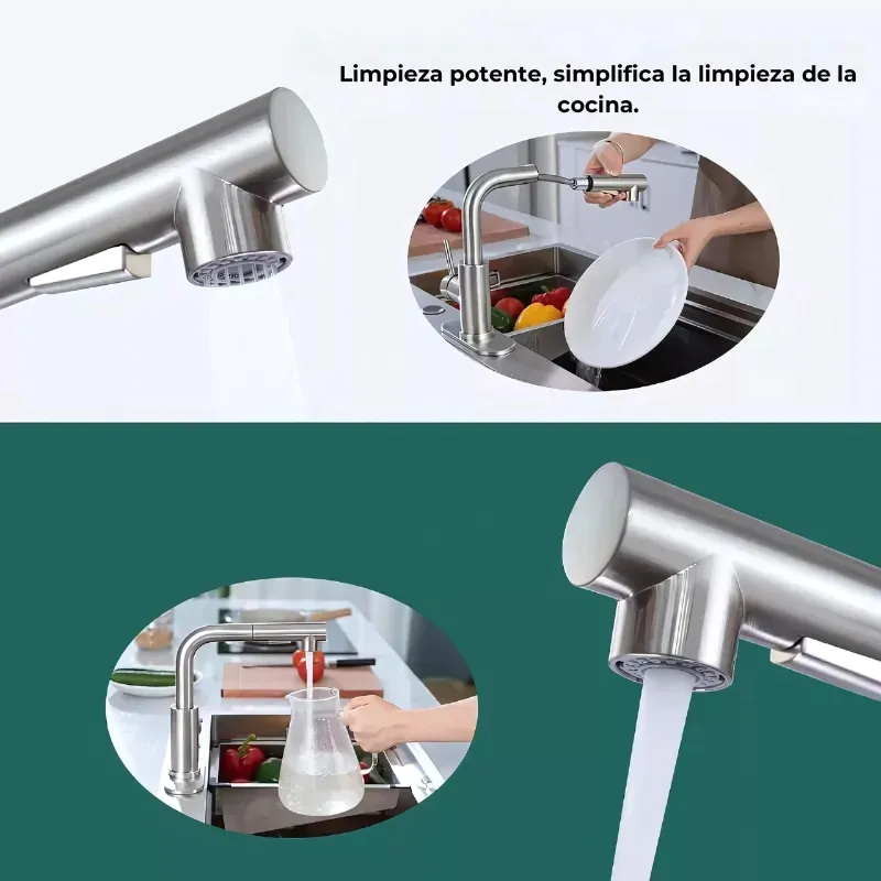 Grifo Giratorio Extensible De Lavaloza Con Rociador 360-5