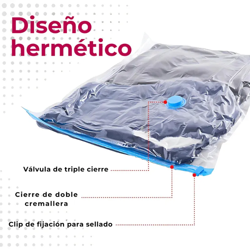 Pack 5 Bolsas Al Vacío Organizadoras Bomba Manual-2