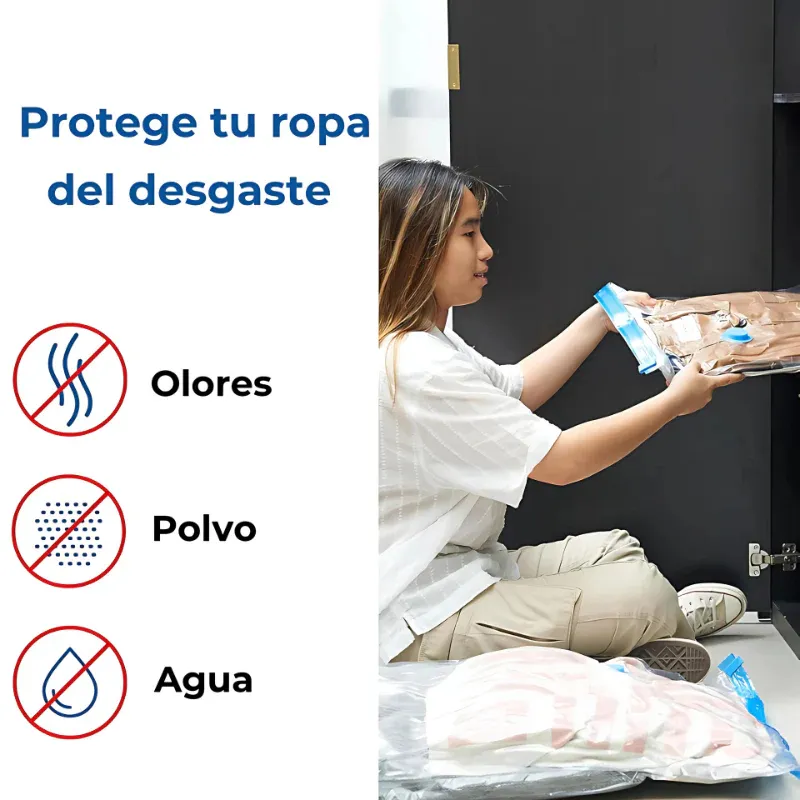 Pack 5 Bolsas Al Vacío Organizadoras Bomba Manual-6