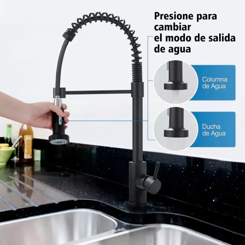 Grifo Extensible Monomando 360 Acero Inoxidable Alta Calidad-6