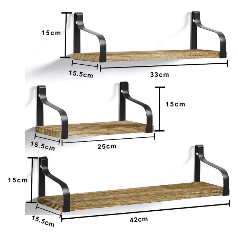 Set 3 Estantes De Almacenamiento Repisa Flotante Para Pared-5