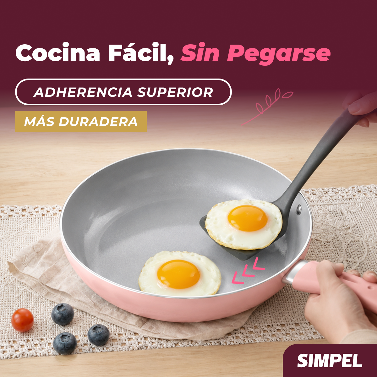Juego De Ollas Y Sartenes 7 Piezas Antiadherente De Cer mica Rosa-2
