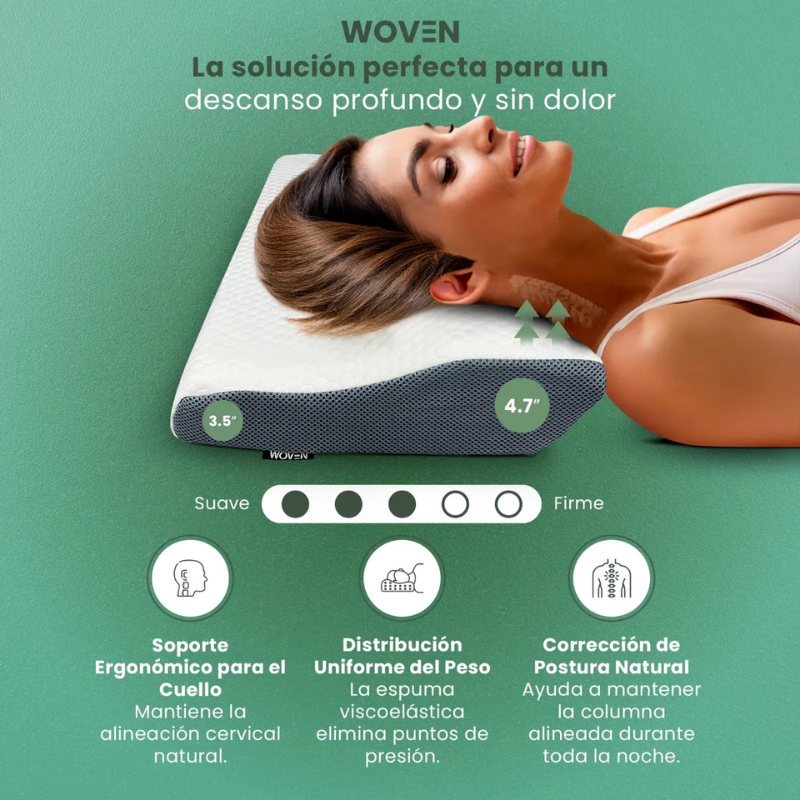 Almohada Ortop dica Cervical Woven Soporte Ergon mico Memory-2