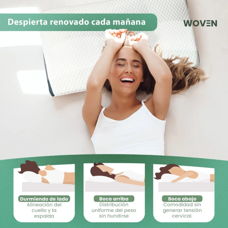 Almohada Ortop dica Cervical Woven Soporte Ergon mico Memory-3