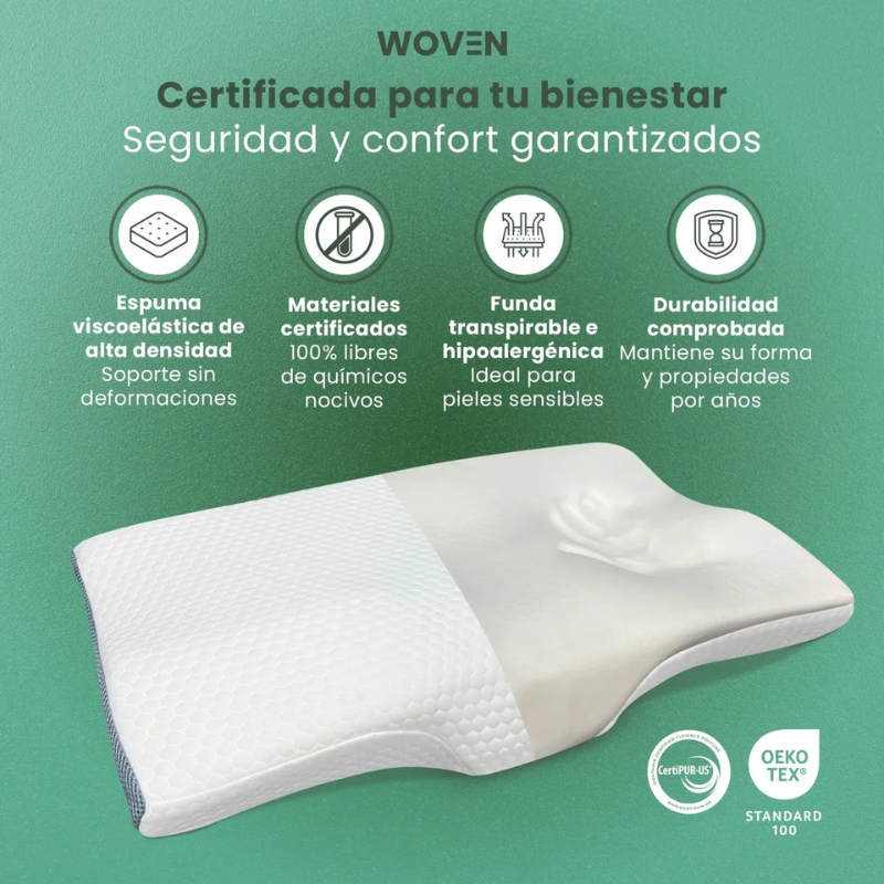 Almohada Ortop dica Cervical Woven Soporte Ergon mico Memory-5