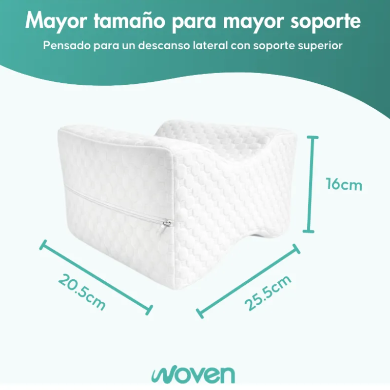 X2 Cojin Almohada Ortopédica Para Piernas Viscoelástico Woven Blanco-3