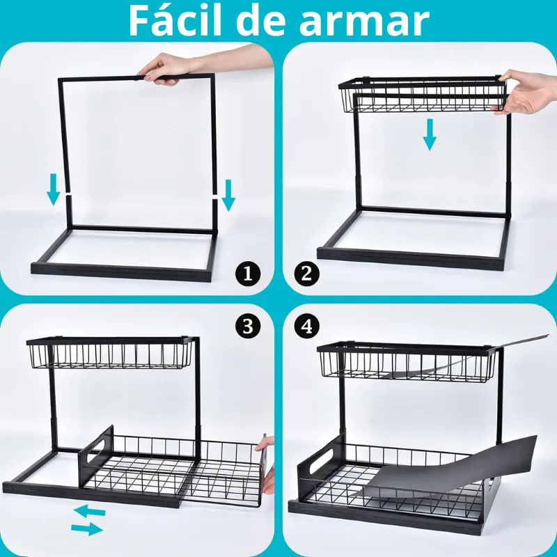 Organizador De Cocina Retráctil Multiuso Debajo Lavalozas-6