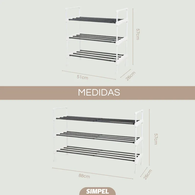 Rack Zapatero Extensible Simpel Orgnanizadores De Zapatos Blanco-4