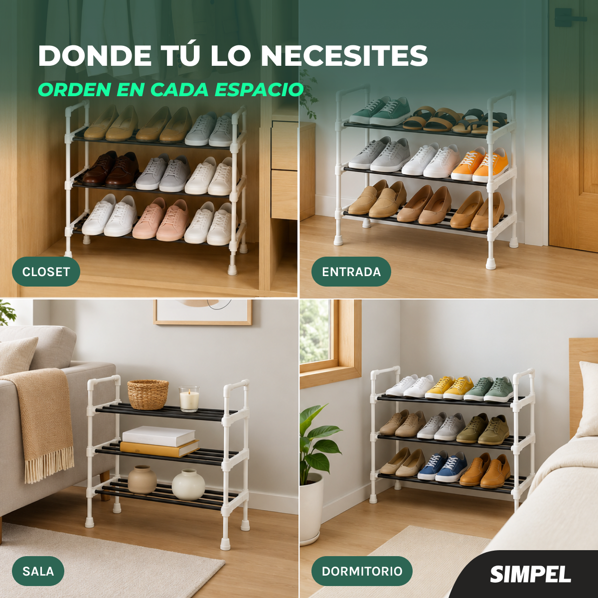 Rack Zapatero Extensible Simpel Orgnanizadores De Zapatos Blanco-4