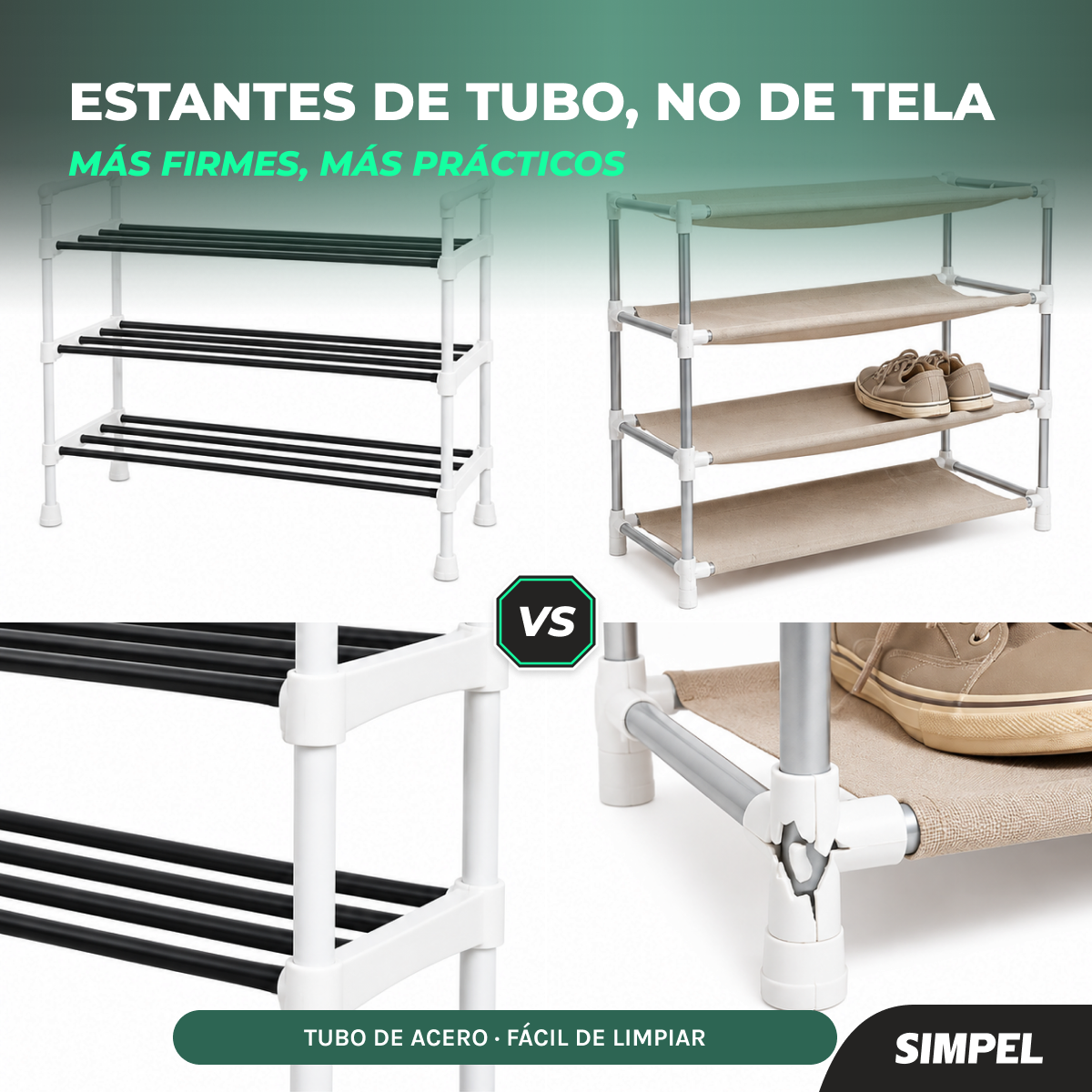 Rack Zapatero Extensible Simpel Orgnanizadores De Zapatos Blanco-5