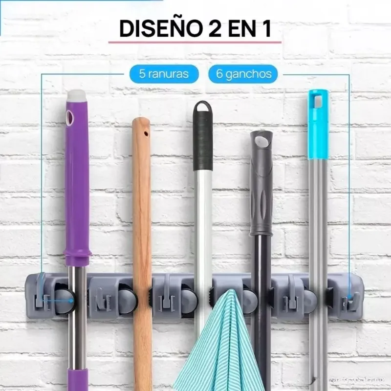 Base Escobillon Soporte Escoba Mopa Trapero Cocina-5