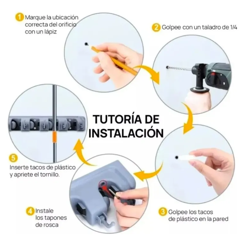 Base Escobillon Soporte Escoba Mopa Trapero Cocina-8