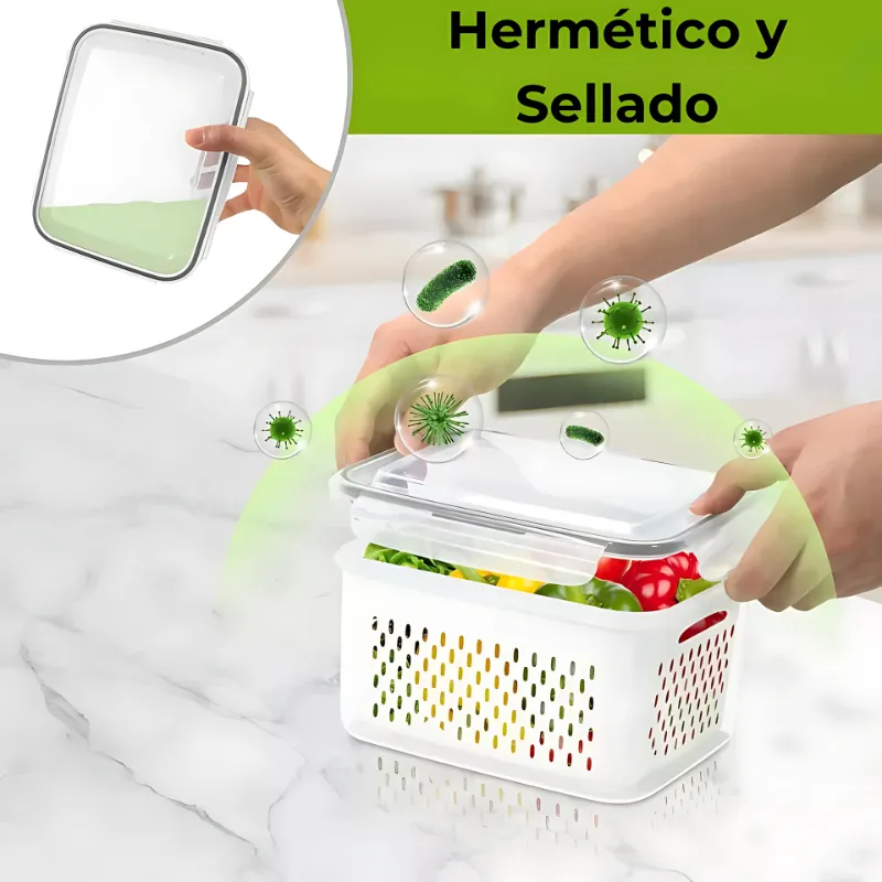 3 Recipientes Herméticos Envases Alimentos Refrigerador-4