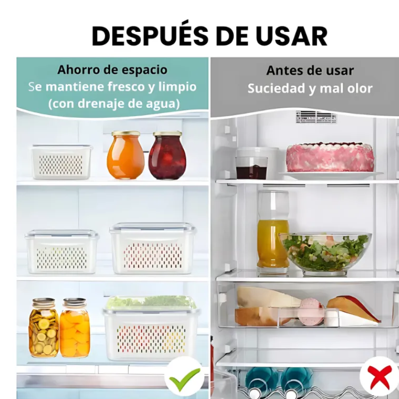 3 Recipientes Herméticos Envases Alimentos Refrigerador-5