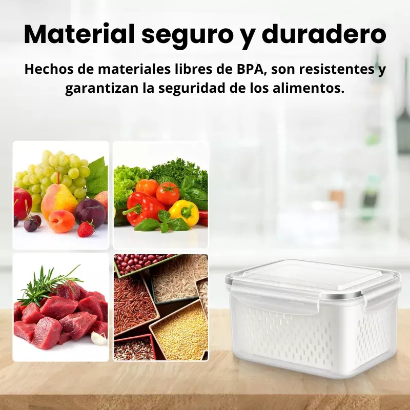 3 Recipientes Herméticos Envases Alimentos Refrigerador-6