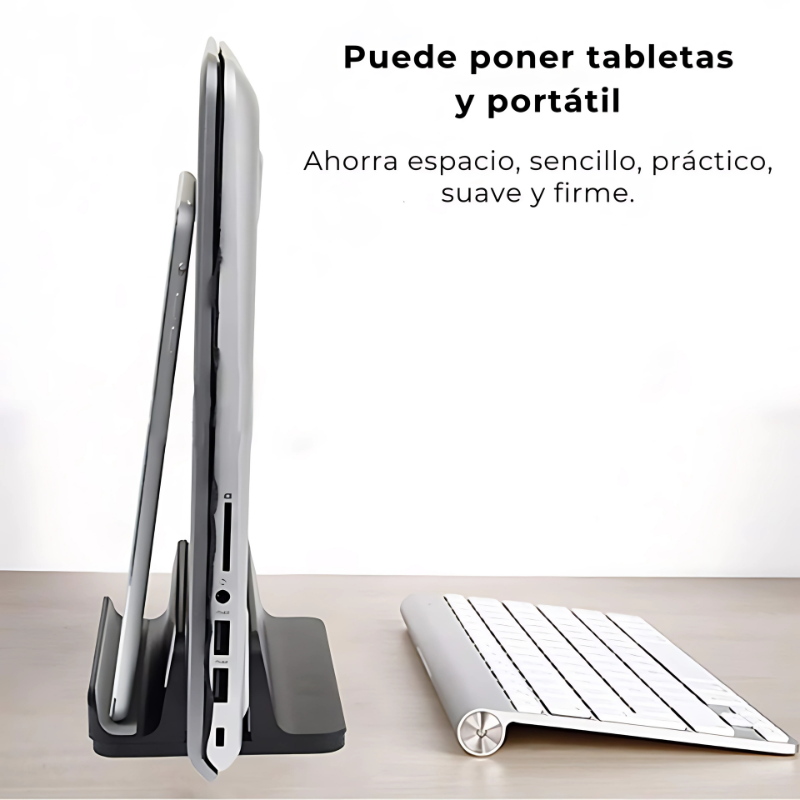 Soporte Vertical Aluminio Notebook Tablet Celular Qualice-2