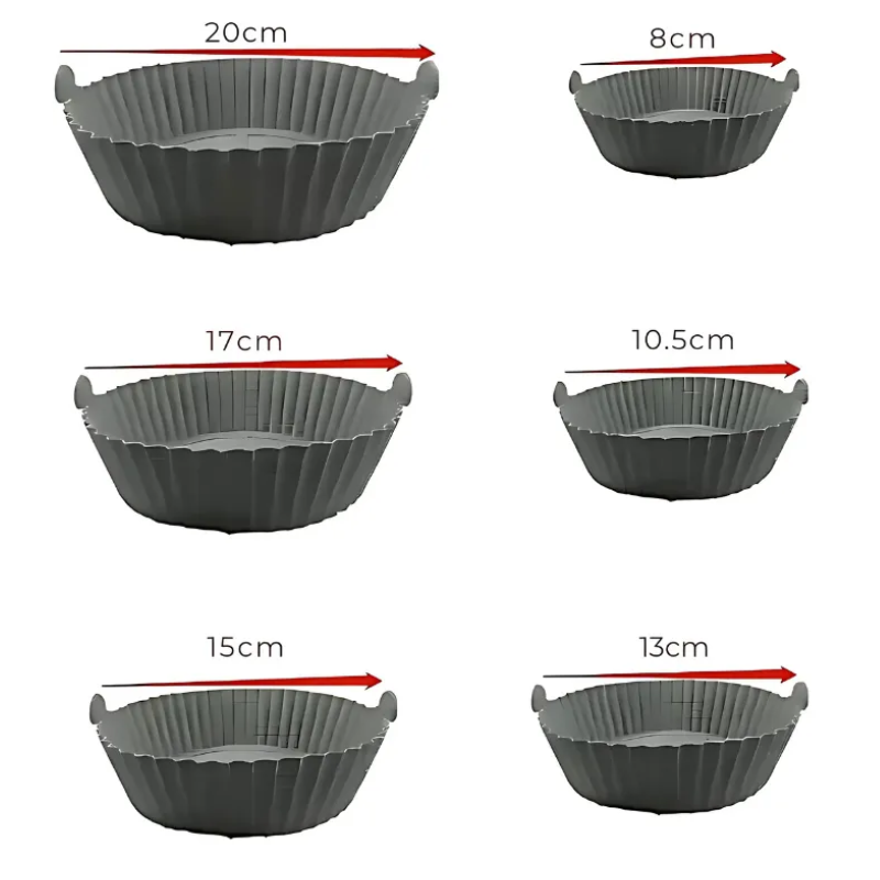 Pack 6 Bandejas De Silicona Air Frayer Molde Reutilizable-3