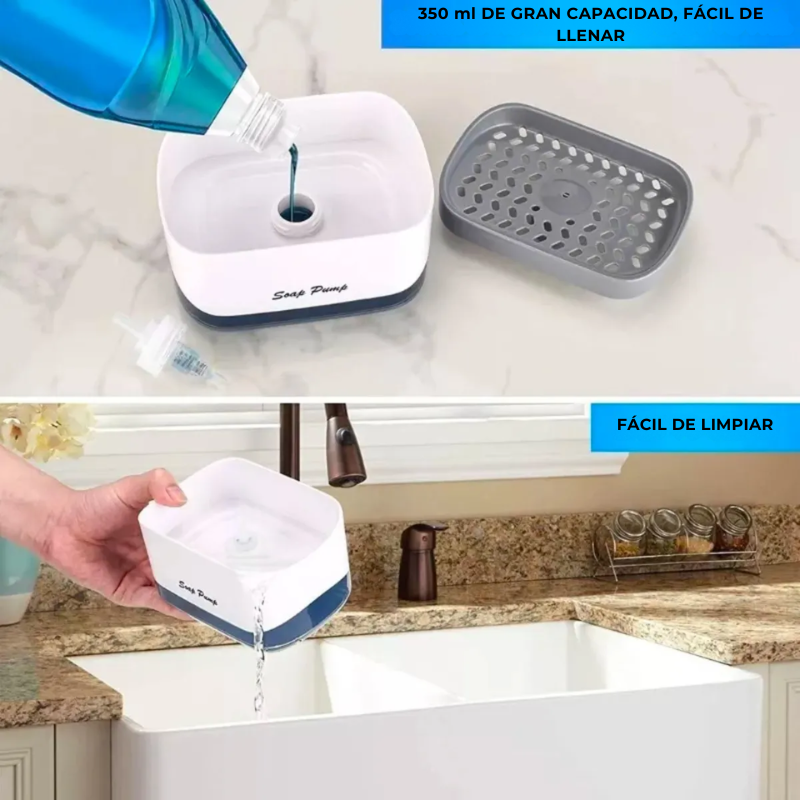 Dispensador Detergente Jabón Desengrasante Lavalozas Esponja-2
