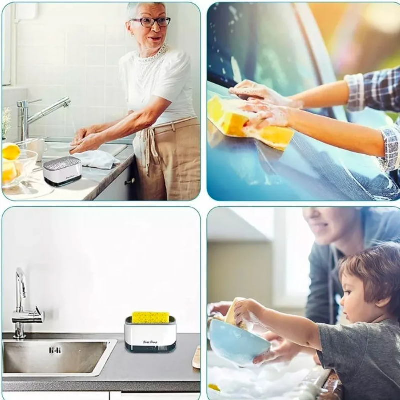 Dispensador Detergente Jabón Desengrasante Lavalozas Esponja-3