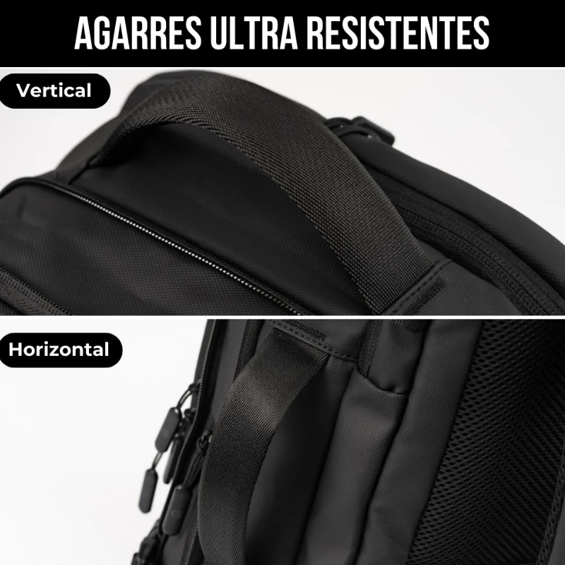 Mochila Carry On Garmento Impermeable Expansible 32 L Usb Negro Liso-6