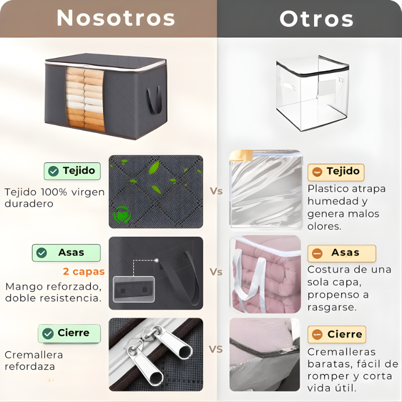 6 Unidades Organizador De Bolsas De Almacenamiento Ropa 60l-2
