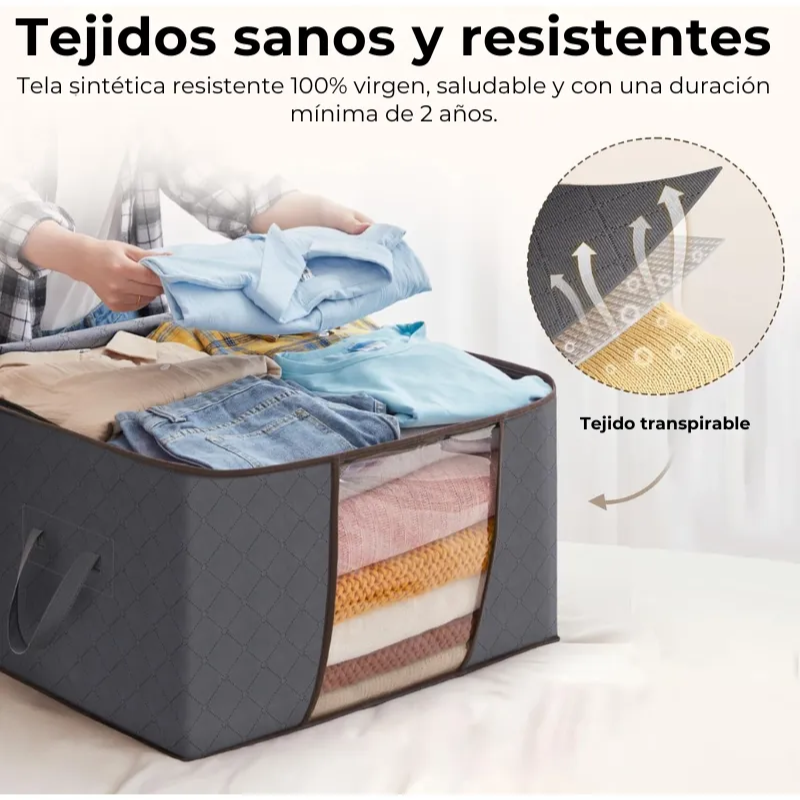 6 Unidades Organizador De Bolsas De Almacenamiento Ropa 60l-3