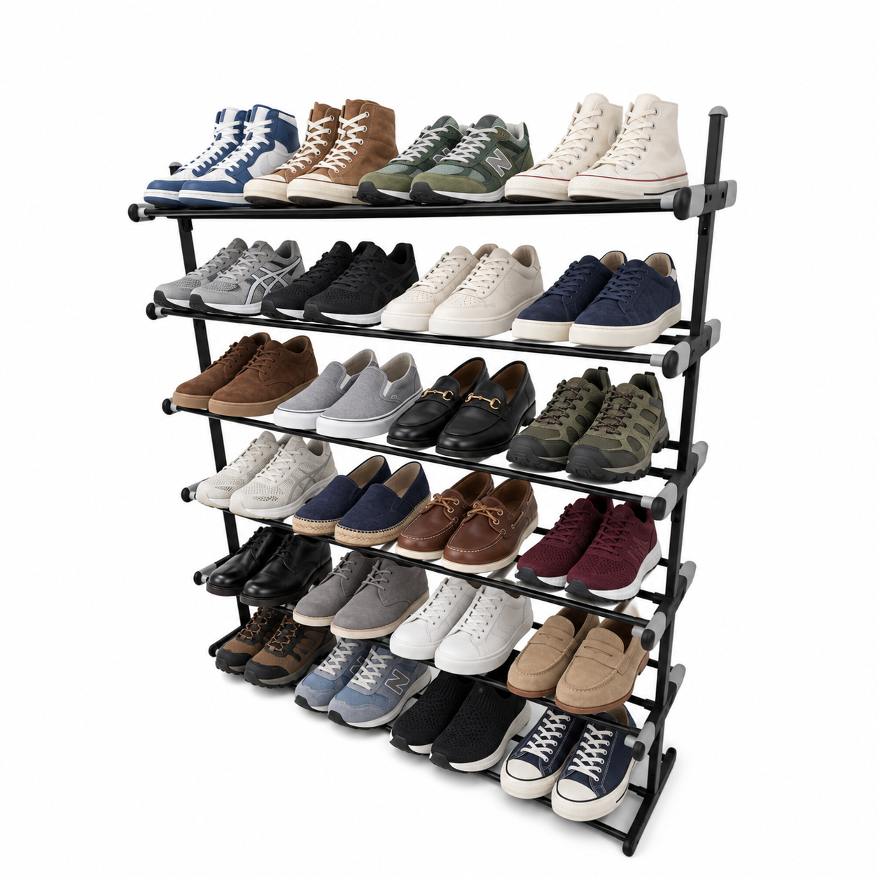 Zapatero Extensible de 6 Niveles Simple Altura Ajustable Negro-0