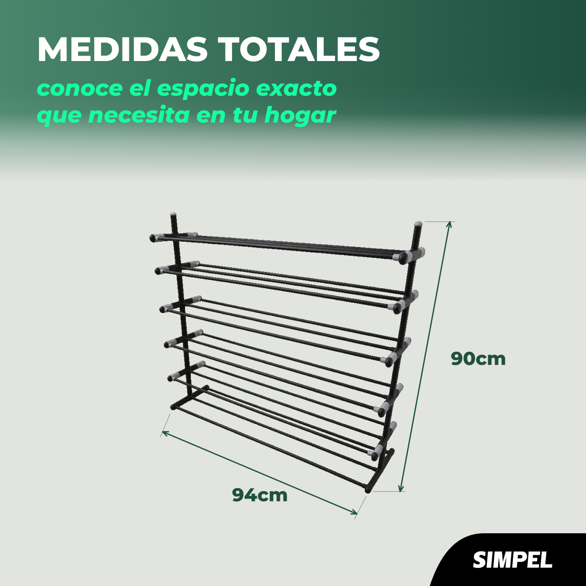 Zapatero Extensible de 6 Niveles Simple Altura Ajustable Negro-2