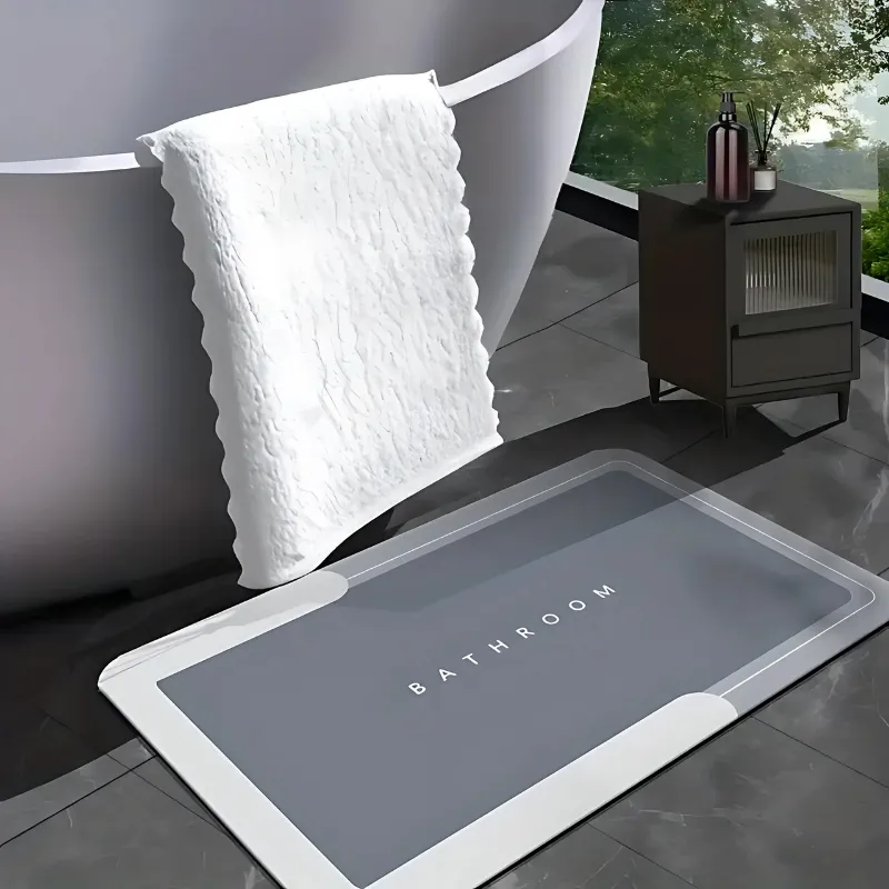 Alfombra Tapete Absorbente Para Baño Antideslizante Hogar Rectangular -2