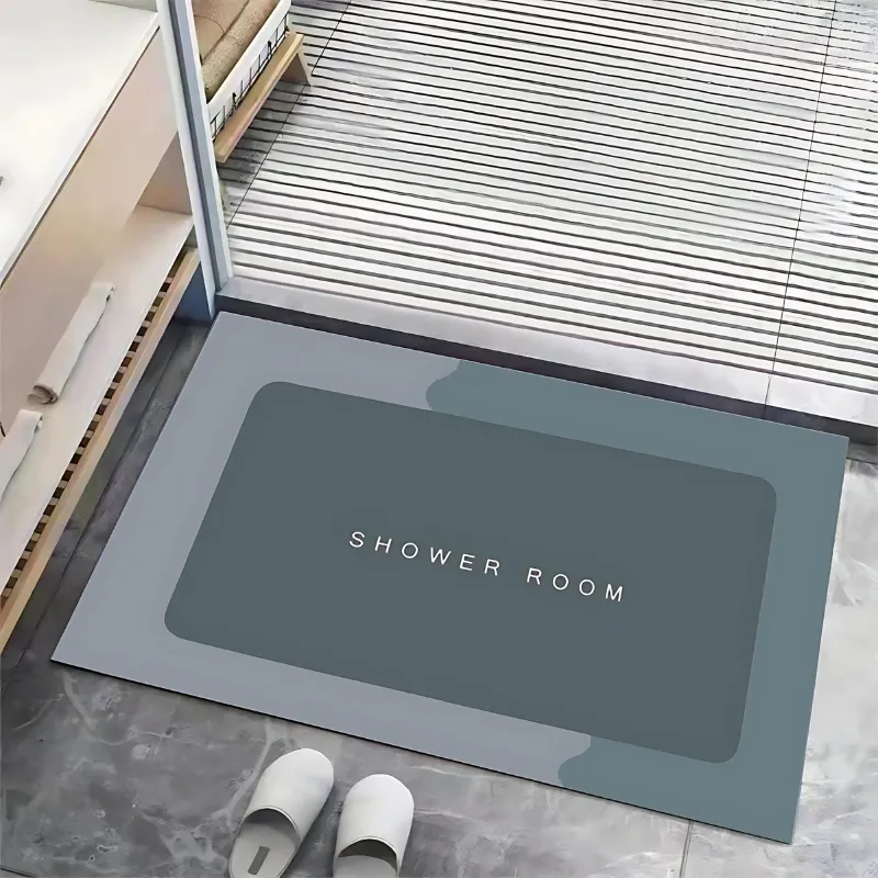 Alfombra Tapete Absorbente Para Baño Antideslizante Hogar Rectangular -3