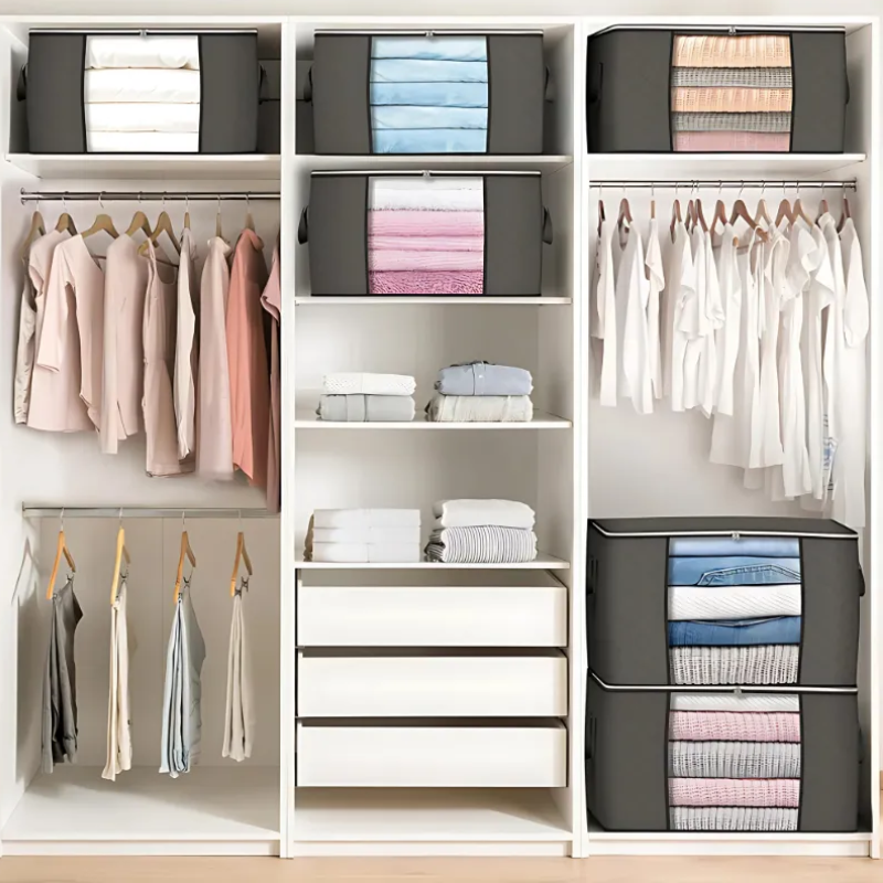 3 Bolsas Organizadoras De Almacenamiento Para Ropa 60l-5