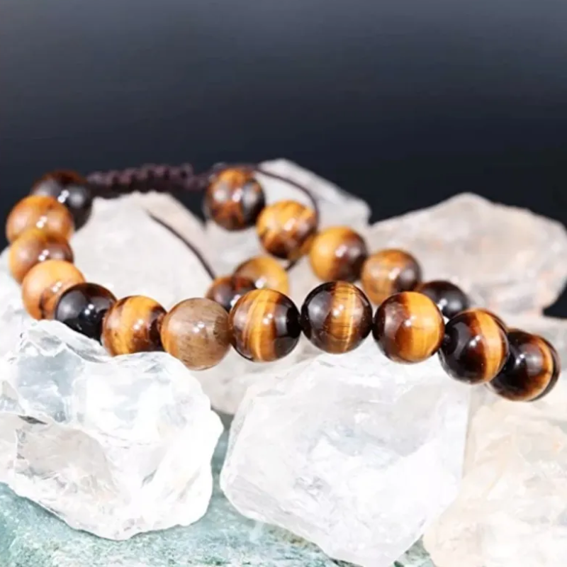 Pulsera Ajustable Ojo De Tigre Original Unisex Variado-5